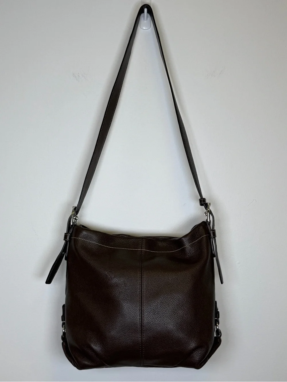 Coach Convertible Hobo/Shoulder/Crossbody Bag Timeless Brown Pebbled Leather